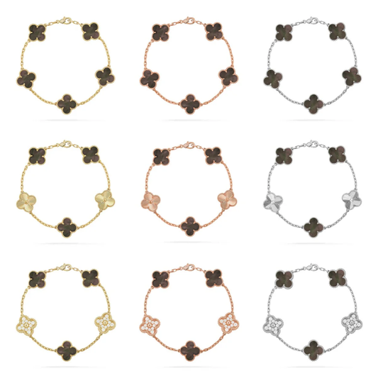 [⭐Glow Muse] CLOVER 5 MOTIF GRAY MOP BRACELET COLLECTION