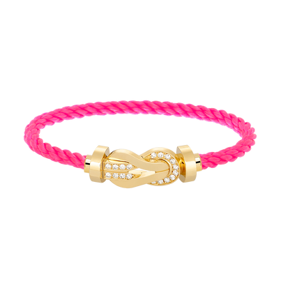 [Glow Muse]CHANCE LARGE 8 FIGURE BUCKLE HALF DIAMOND BRACELET GOLD