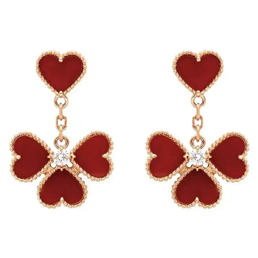 [Glow Muse]SWEET CLOVER CARNELIAN EARRINGS