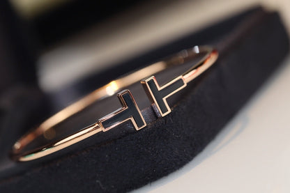 [Glow Muse ]T BRACELET 1.8MM ONYX PINK GOLD