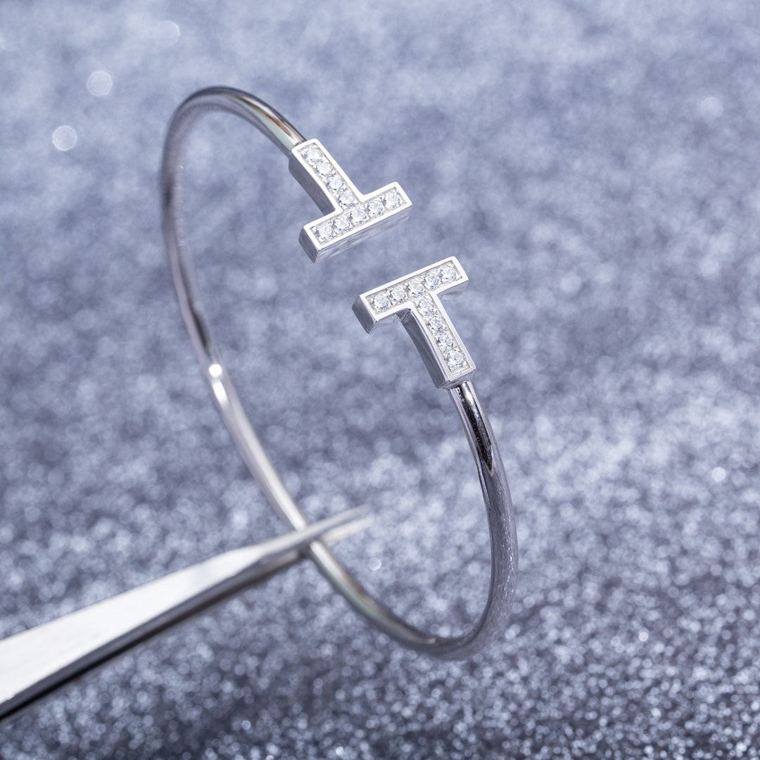 [Glow Muse ]T BRACELET 1.8MM DIAMOND SILVER