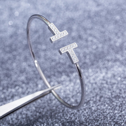 [Glow Muse ]T BRACELET 1.8MM DIAMOND SILVER