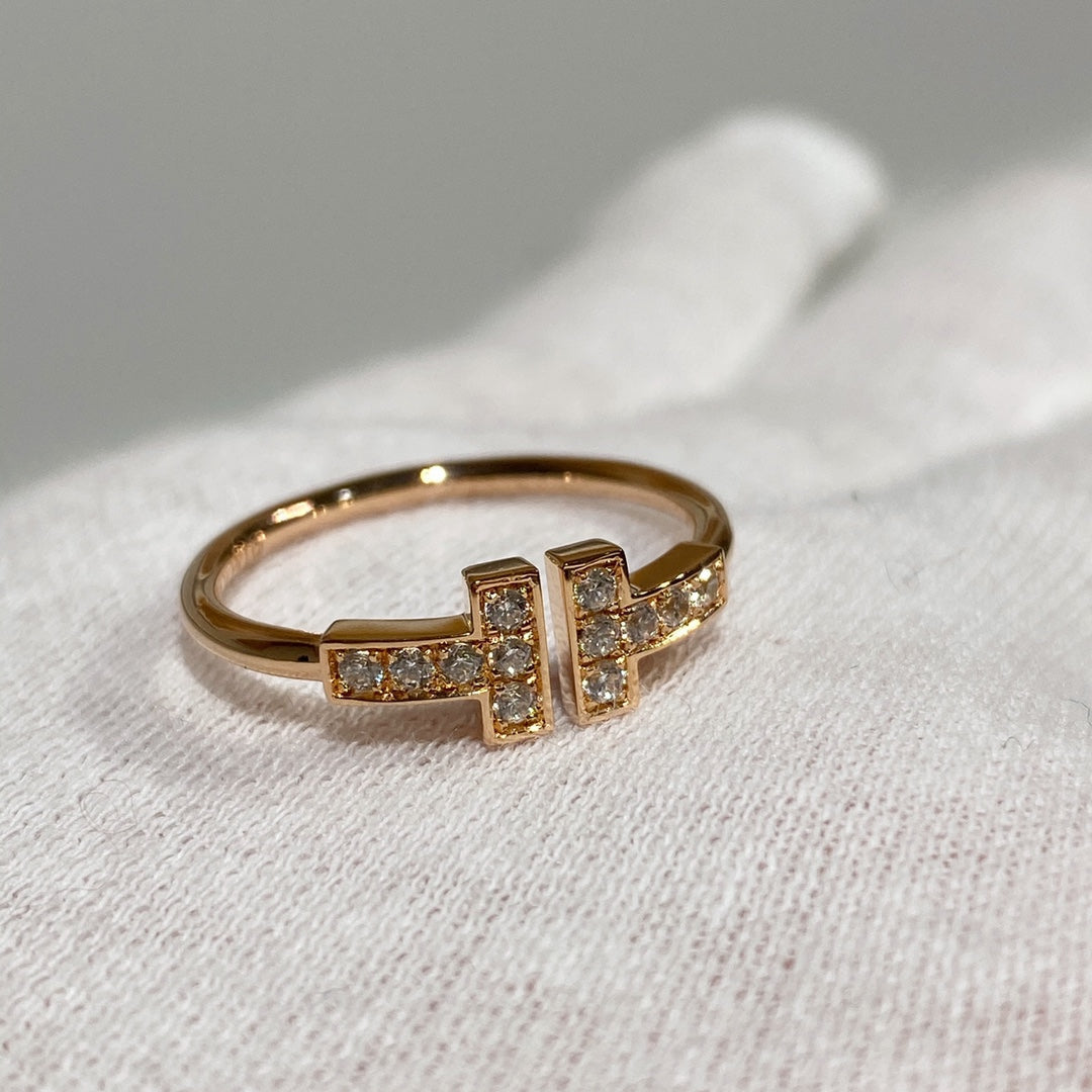 [Glow Muse ] WIRE RING DIAMOND PINK GOLD