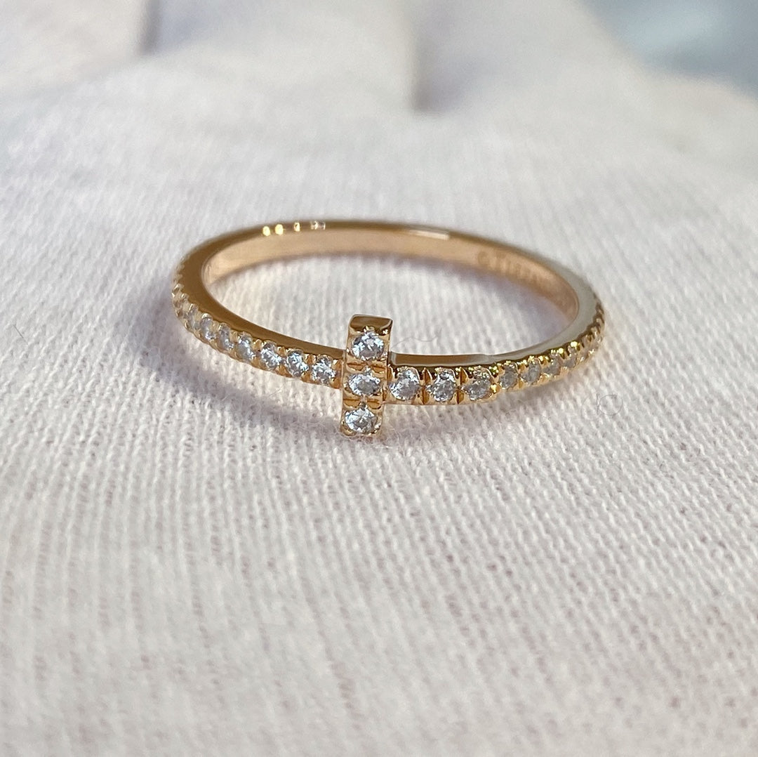 [Glow Muse ]T RING DIAMOND PINK GOLD