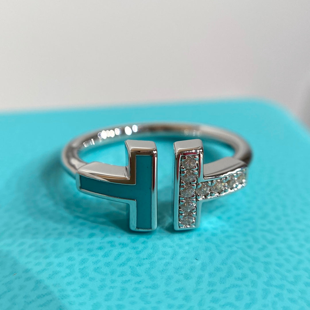 [Glow Muse ] WIRE TURQUOISE DIAMOND RING SILVER