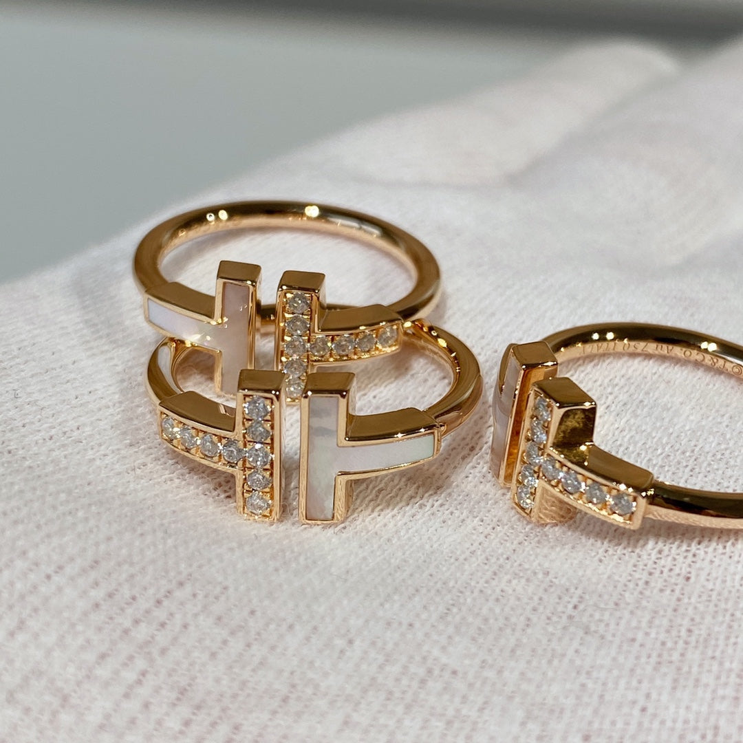 [Glow Muse ]T WIRE MOP DIAMOND RING PINK GOLD