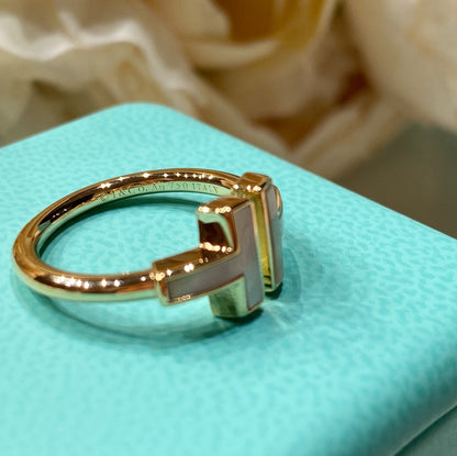 [Glow Muse ] WIRE MOP RING PINK GOLD