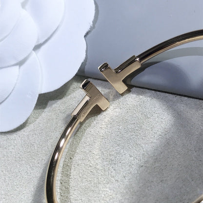 [Glow Muse ]T BRACELET PINK GOLD 1.8MM DIAMOND