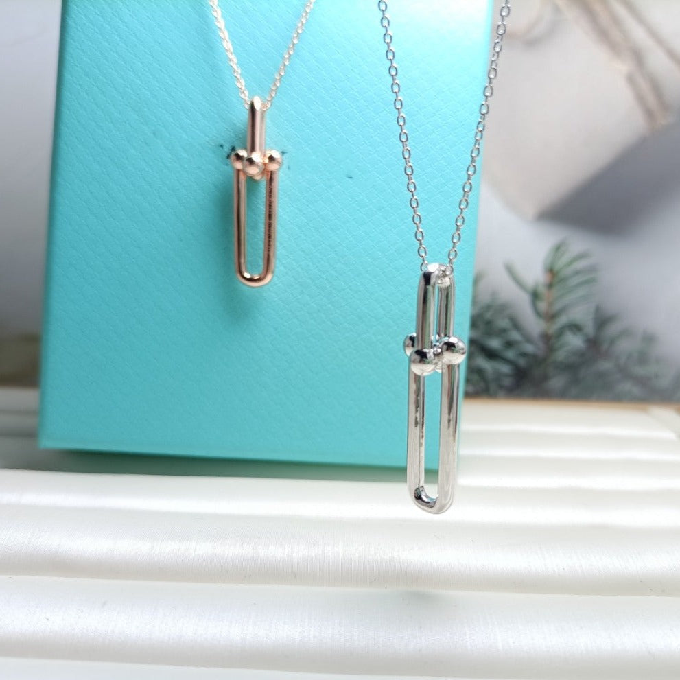 [Glow Muse ]HARDWEAR DROP DOUBLE LINK PEDANT NECKLACE