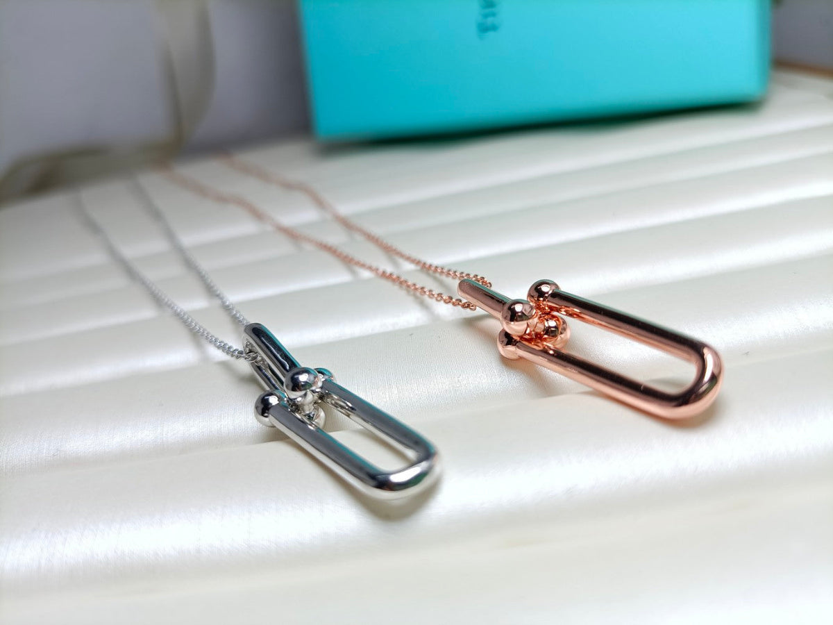 [Glow Muse ]HARDWEAR DROP DOUBLE LINK PEDANT NECKLACE