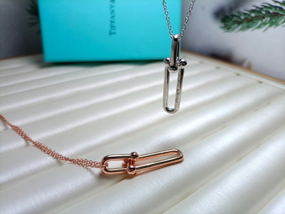[Glow Muse ]HARDWEAR DROP DOUBLE LINK PEDANT NECKLACE