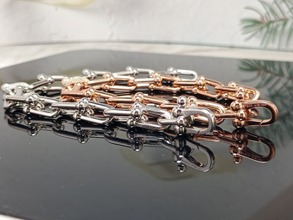 [Glow Muse ]HARDWEAR BRACELET PINK GOLD AND SILVER DIAMOND