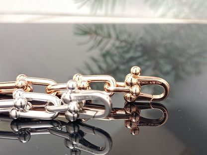 [Glow Muse ]HARDWEAR BRACELET PINK GOLD AND SILVER DIAMOND