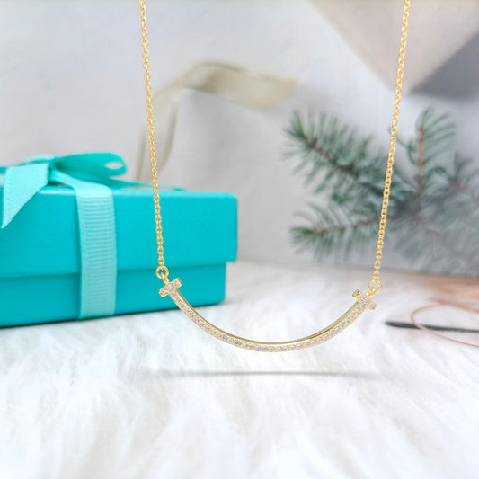 [Glow Muse ]BIG SMILE PEDANT DIAMOND NECKLACE