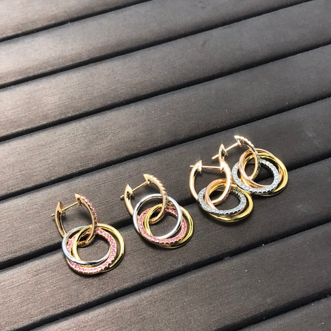 [Glow Muse ]TRINITY EARRINGS GOLD DIAMOND