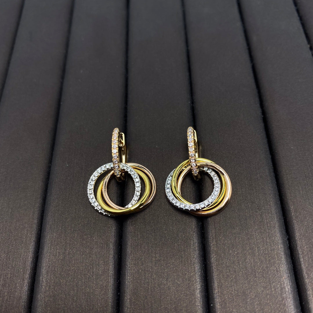 [Glow Muse ]TRINITY EARRINGS GOLD DIAMOND