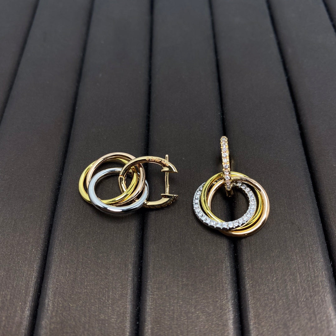 [Glow Muse ]TRINITY EARRINGS GOLD DIAMOND