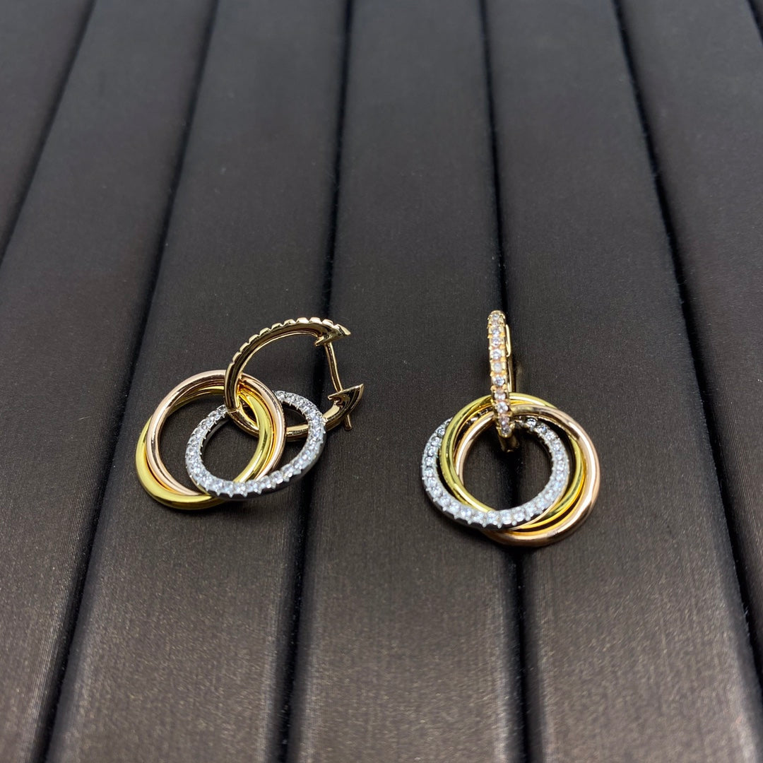 [Glow Muse ]TRINITY EARRINGS GOLD DIAMOND