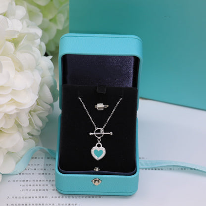 [Glow Muse ]DOUBLE HEART BLUE NECKLACE
