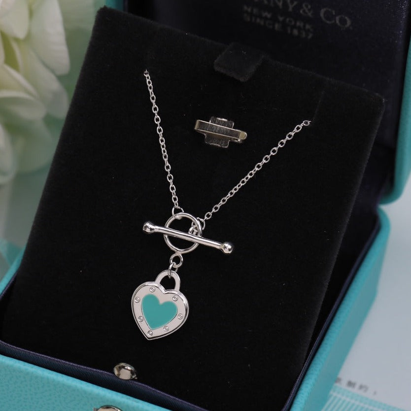 [Glow Muse ]DOUBLE HEART BLUE NECKLACE