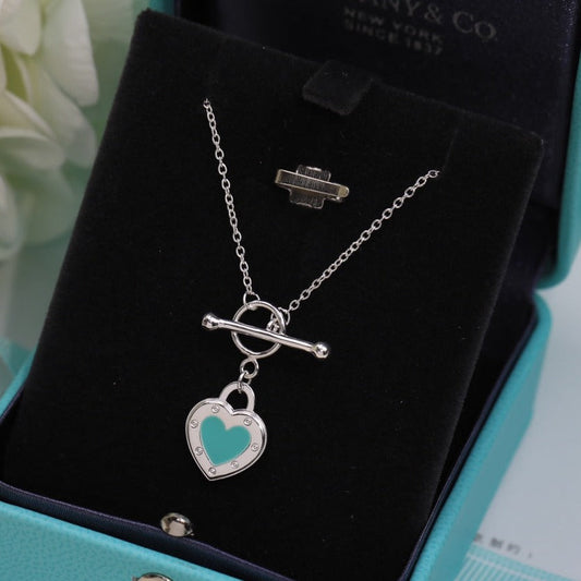 [Glow Muse ]DOUBLE HEART BLUE NECKLACE