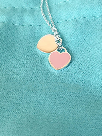 [Glow Muse ]DOUBLE HEART PEDANT SILVER NECKLACE