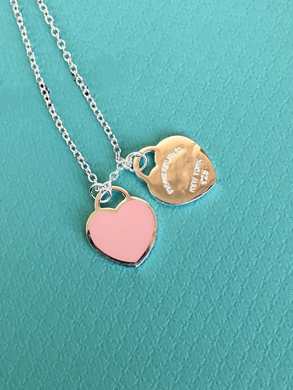 [Glow Muse ]DOUBLE HEART PEDANT SILVER NECKLACE