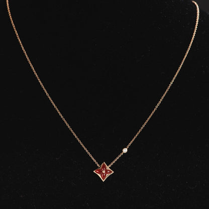 [Glow Muse]STAR NECKLACE PINK GOLD 1 DIAMOND