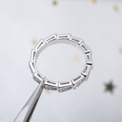 [グロウミューズ]セルペンティリングシルバーダイヤモンドパヴェ3MM