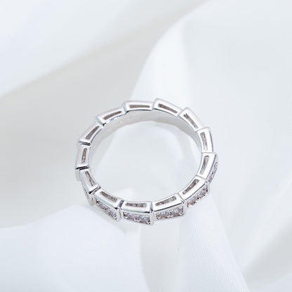 [グロウミューズ]セルペンティリングシルバーダイヤモンドパヴェ3MM