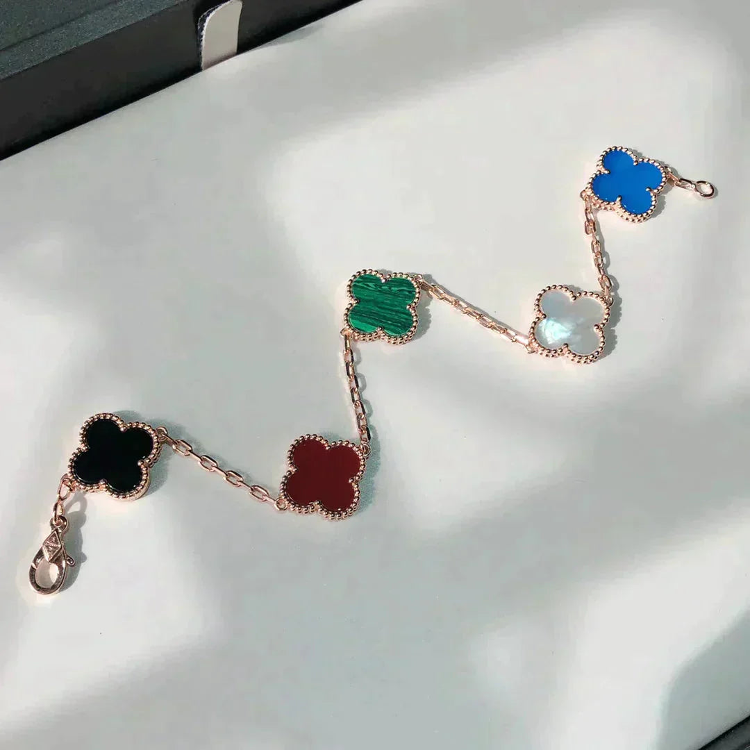 [Glow Muse]CLOVER 5 MOTIFS MULTICOLOR BRACELET
