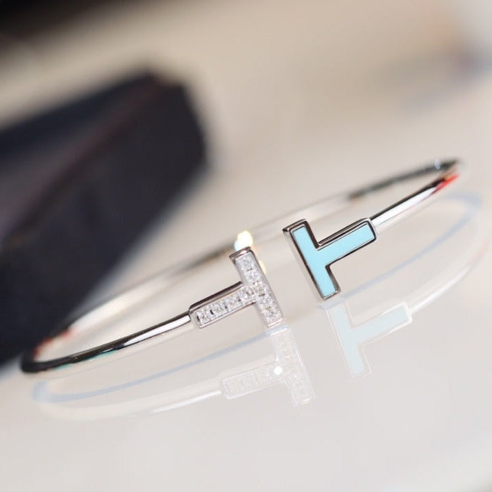 [Glow Muse ]T BRACELET 1.8MM TURQUOISE DIAMOND PINK GOLD