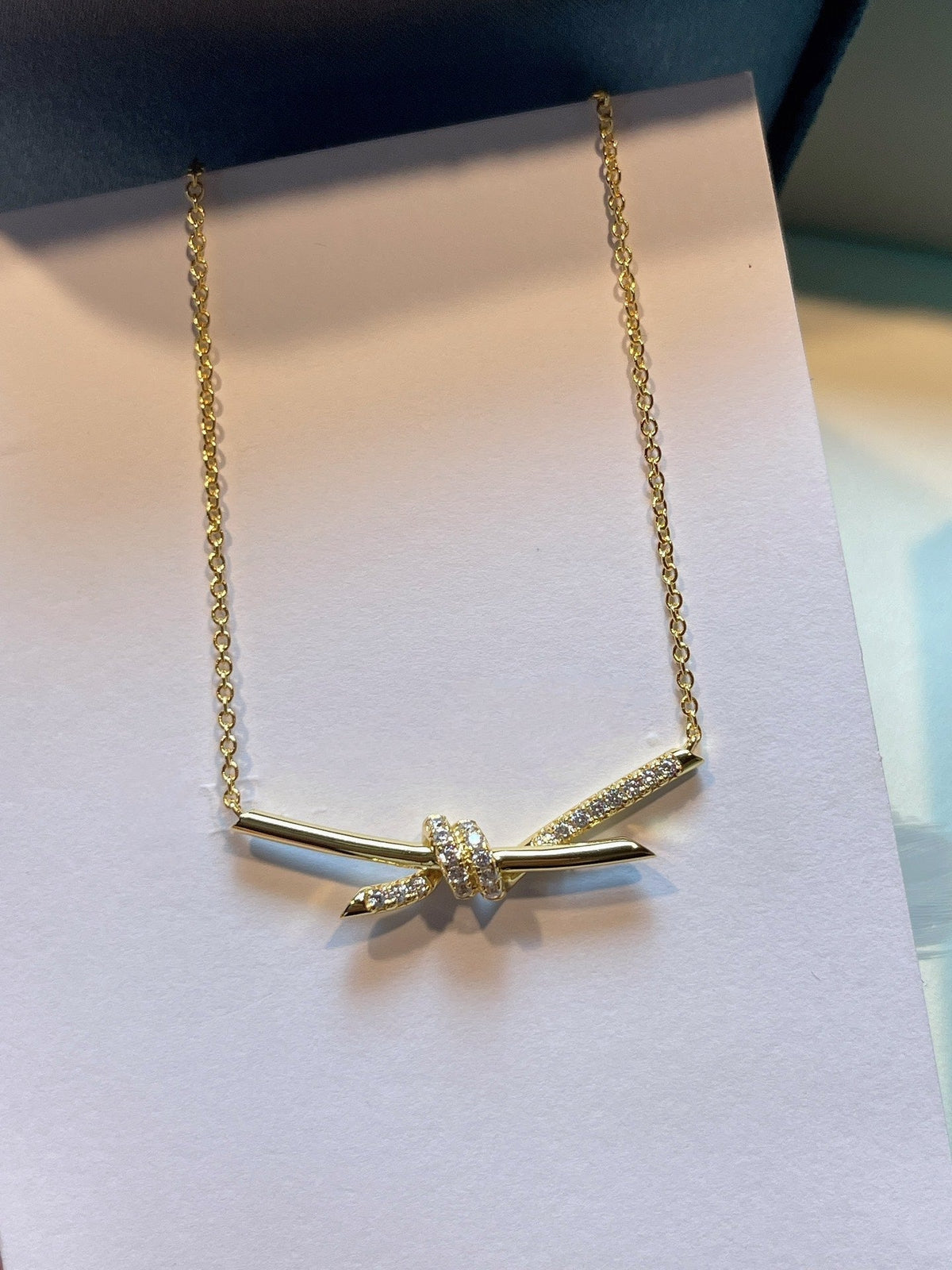 [Glow Muse ]KNOT NECKLACE GOLD DIAMONDS
