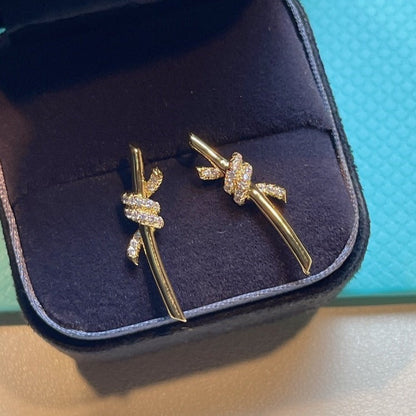 [Glow Muse ]KNOT EARRINGS GOLD DIAMOND