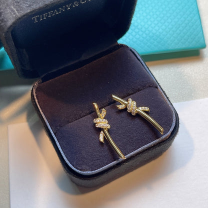 [Glow Muse ]KNOT EARRINGS GOLD DIAMOND