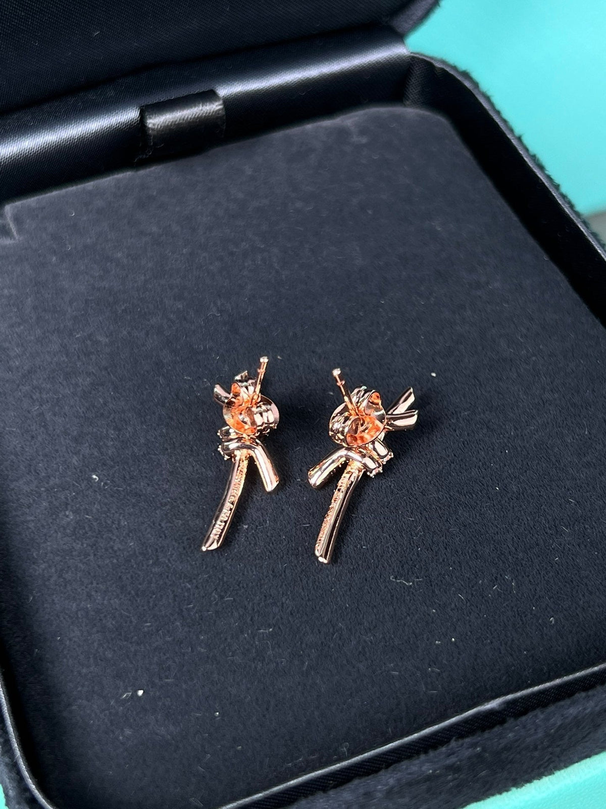 [Glow Muse ]KNOT EARRINGS PINK GOLD DIAMOND