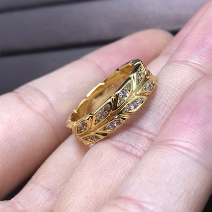 [Glow Muse ]OLIVE LEAF RING DIAMONDS