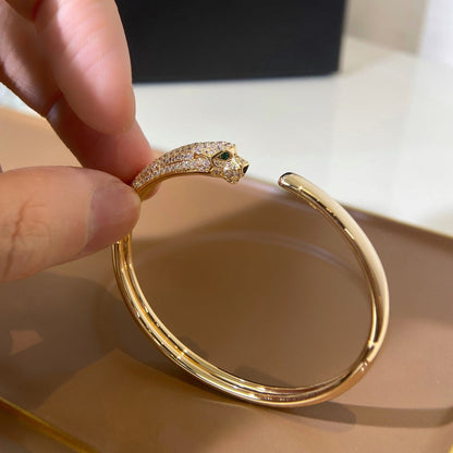[Glow Muse]PANTHERE GOLD DIAMOND OPEN BRACELET
