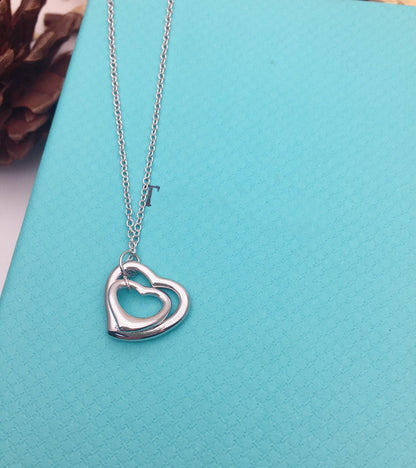 [Glow Muse ]OPEN HEART SILVER NECKLACE