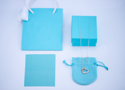 [Glow Muse ]OPEN HEART PEDANT PINK GOLD NECKLACE