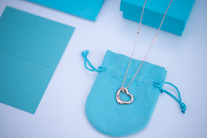 [Glow Muse ]OPEN HEART PEDANT PINK GOLD NECKLACE