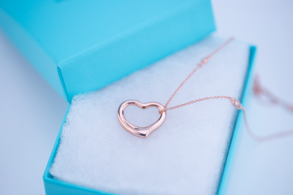 [Glow Muse ]OPEN HEART PEDANT PINK GOLD NECKLACE