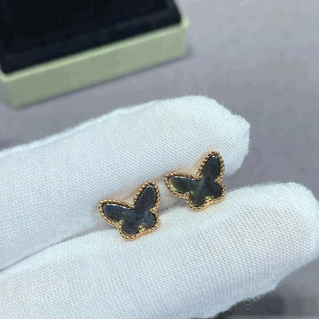 [Glow Muse]バタフライ ダークマザーオブパール ピアス