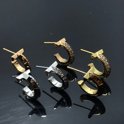 [Glow Muse ]T HOOP DIAMOND EARRINGS