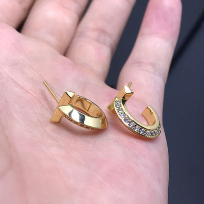 [Glow Muse ]T HOOP DIAMOND EARRINGS