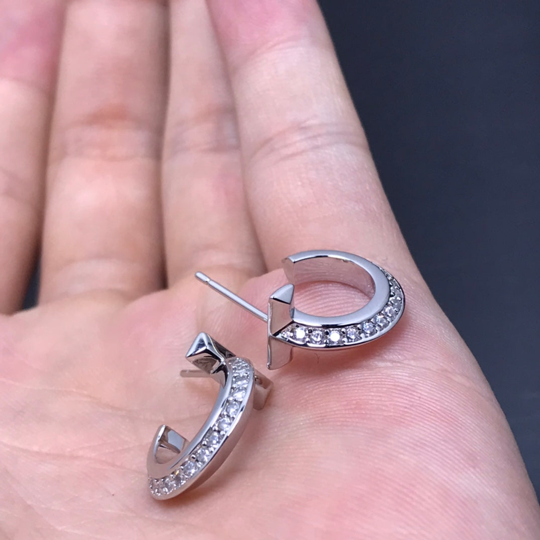 [Glow Muse ]T HOOP DIAMOND EARRINGS