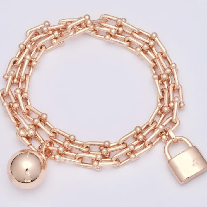 [Glow Muse ]HARDWEAR WRAP PINK GOLD BRACELET