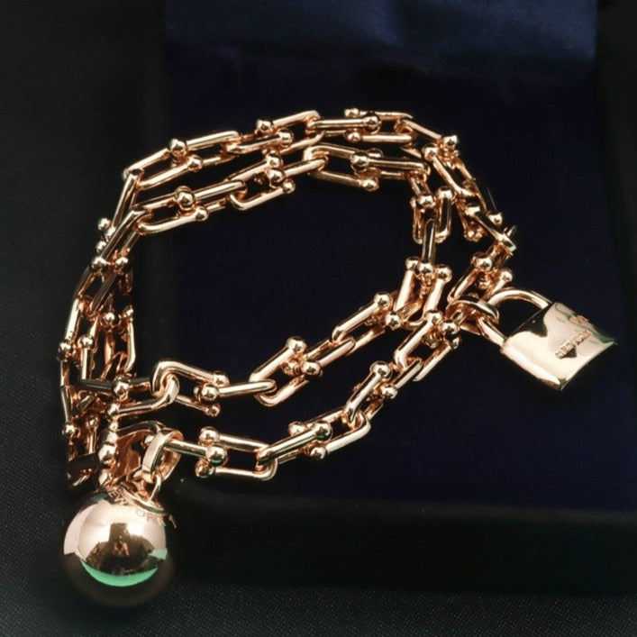 [Glow Muse ]HARDWEAR WRAP PINK GOLD BRACELET