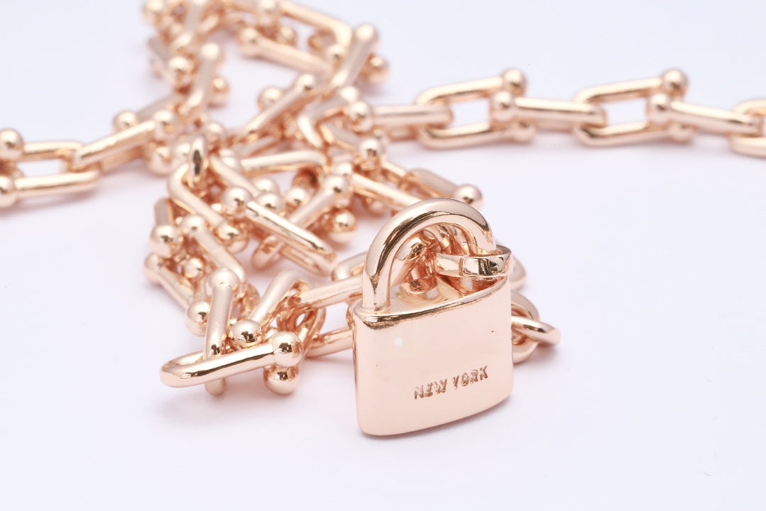 [Glow Muse ]HARDWEAR PINK GOLD WRAP NECKLACE