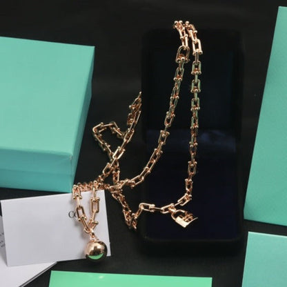 [Glow Muse ]HARDWEAR PINK GOLD WRAP NECKLACE